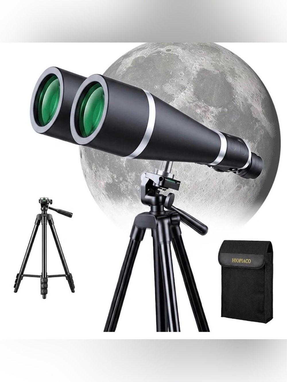 High-Powered 30–260x80 Zoom Binoculars — Green